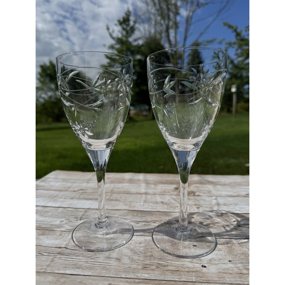VTG 2 Royal Doulton Jasmine Water Goblet Wine Glass 7 5/8" EXCELLENT 2001